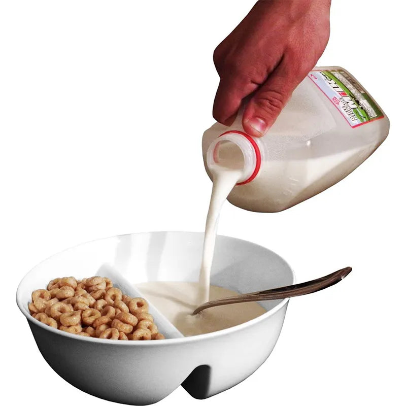 Soggy Divided Cereal Bowl Ice Cream Crisp Bowl Divided Cereal Milk Mixing Bowl Crunchy Microwave Safe Ice Cream