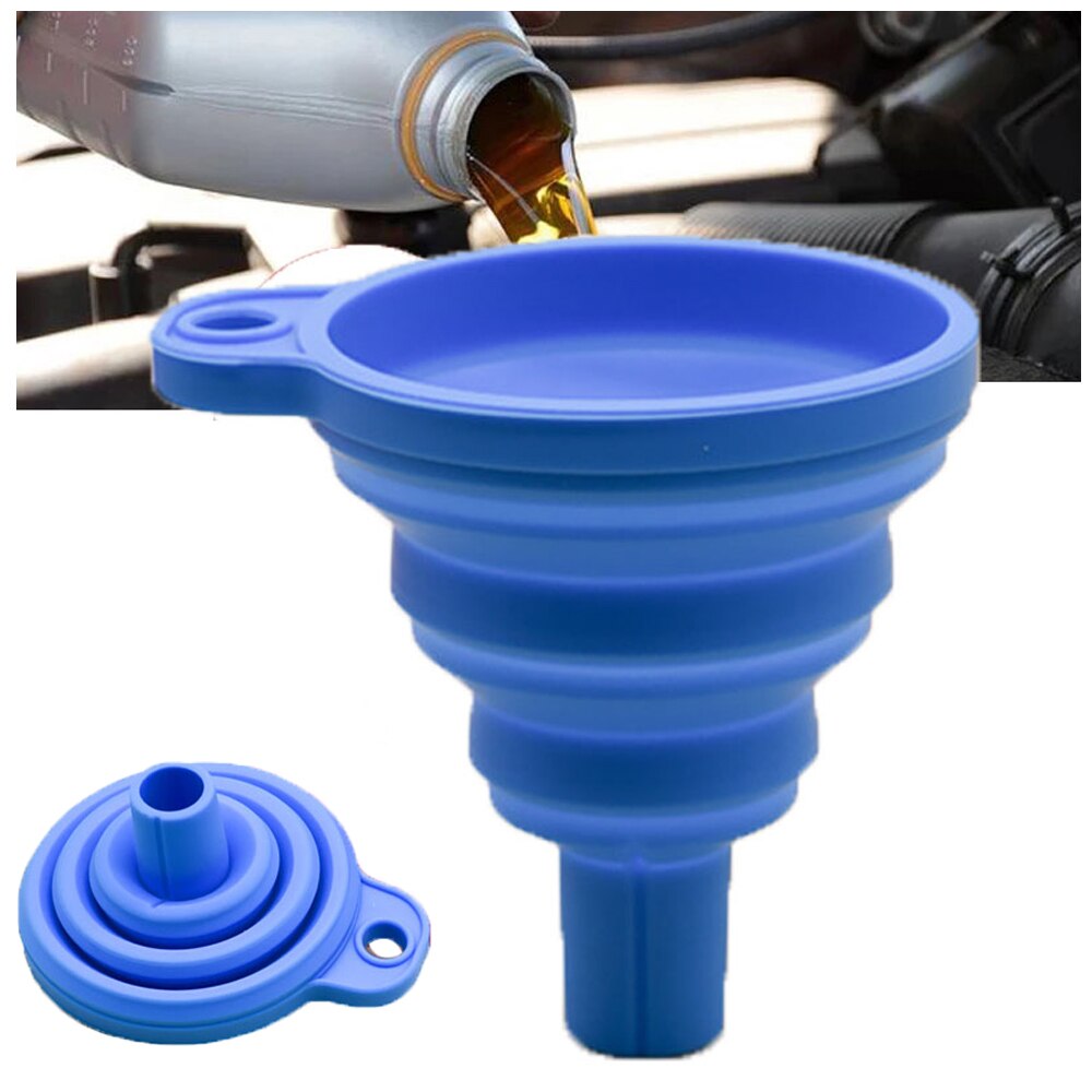 Engine Funnel Car Universal Silicone Liquid Funnel Washer Fluid Change Foldable Portable Auto Engine Oil Petrol Change Funnel