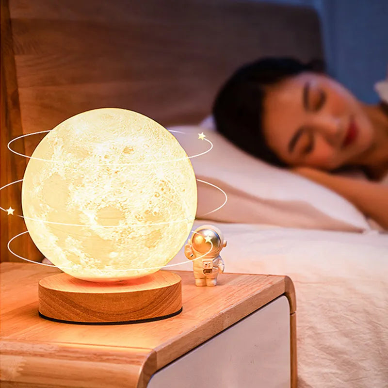 Creative 3D Moon Night Lamp 360° Rotating Lunar Night Light for Home Office Room Touch Control 3 or 16 Colors Led Desktop Lamp