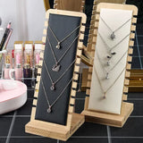 Solid Bamboo Jewelry Display Stand Necklace Bracelet Display Stand Wooden Multiple Necklaces Easel Showcase Display Holder Board